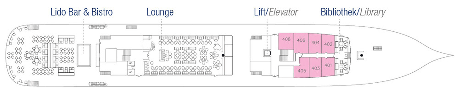 Deckplan Lido Deck – Sea Cloud Spirit
