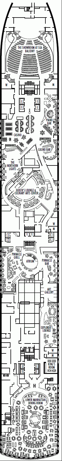 Deckplan Deck 2 - Lower Promenade Deck  – Seven Seas Explorer