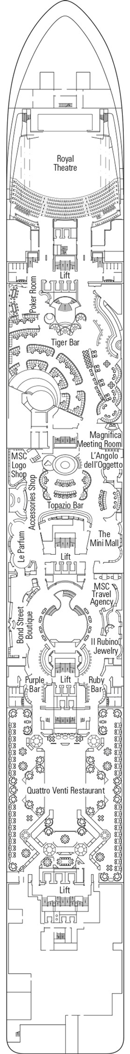 Deckplan Deck 6 - Portofino – MSC Magnifica