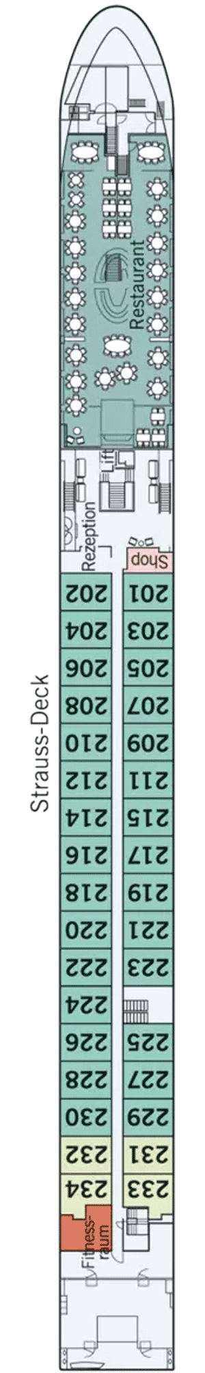 Deckplan Strauss-Deck – Amadeus Queen