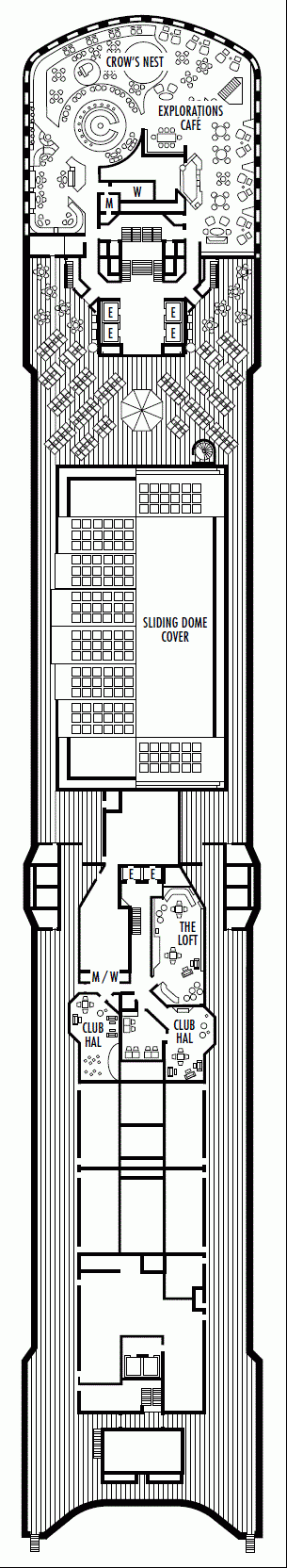 Deckplan Deck 10 - Observation Deck – Oosterdam