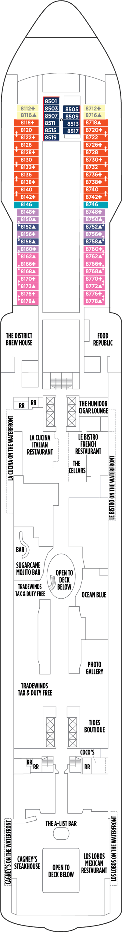 Deckplan Deck 8 – Norwegian Joy