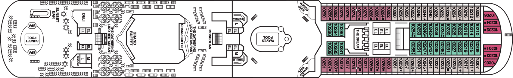 Deckplan Lido Deck – Carnival Dream