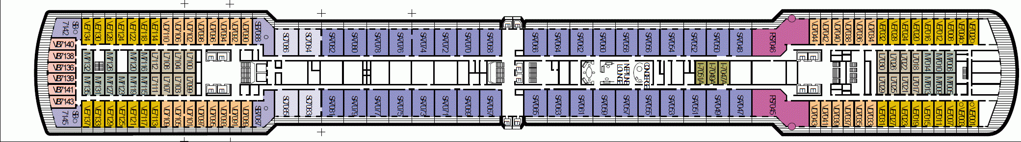 Deckplan Deck 7 - Rotterdam Deck – Noordam