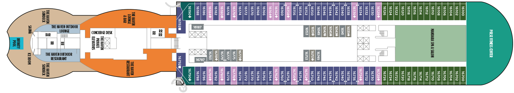 Deckplan Deck 16 – Norwegian Prima