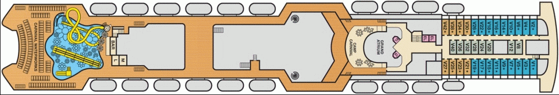 Deckplan Verandah Deck – Carnival Paradise