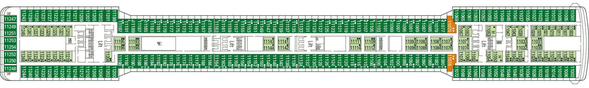 Deckplan Deck 11 - Ischia – MSC Magnifica