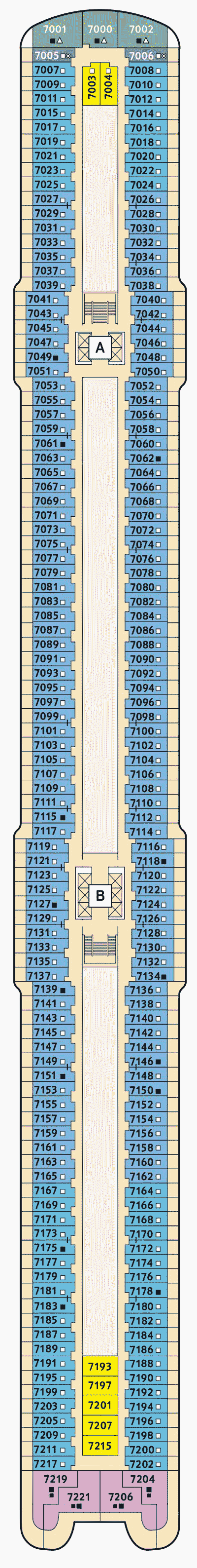 Deckplan Deck 7 - Hanse – Mein Schiff 2