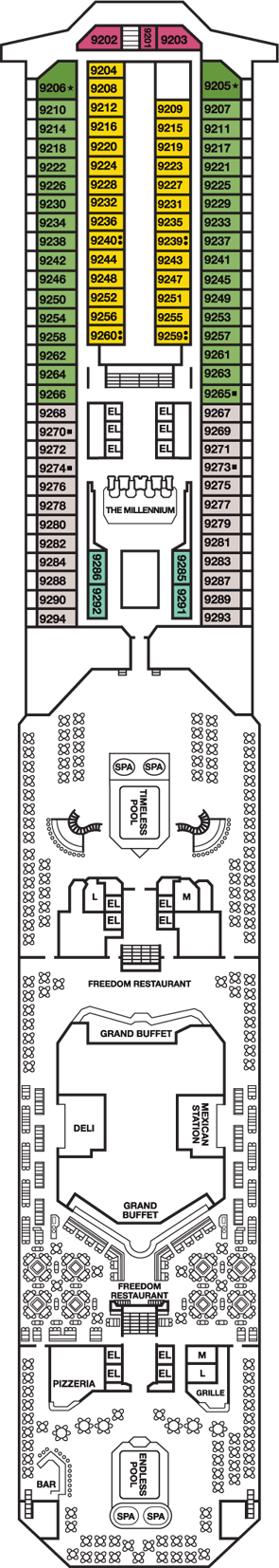 Deckplan Lido Deck – Carnival Freedom