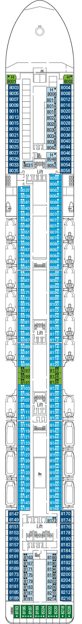 Deckplan Deck 8 - Camogli – MSC Magnifica