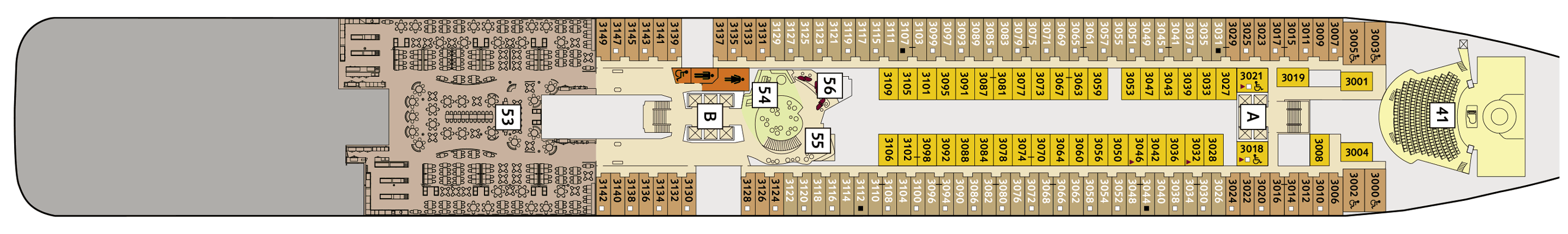 Deckplan Deck 3 - Atlantik – Mein Schiff 2