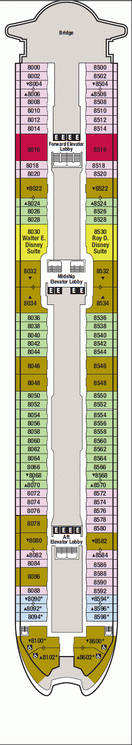 Deckplan Deck 8 – Disney Wonder