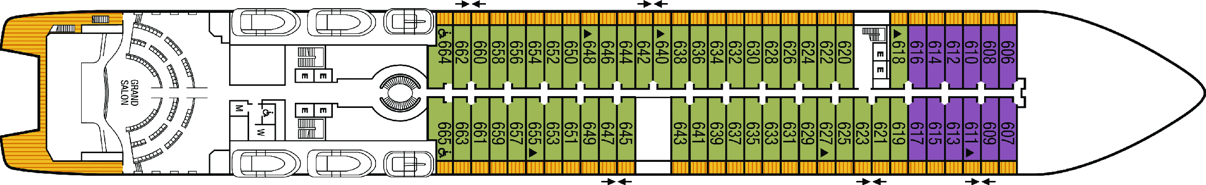 Deckplan Deck 6 – Seabourn Ovation
