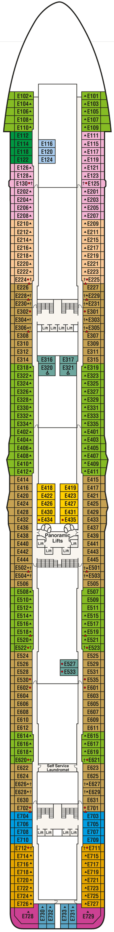 Deckplan Deck 8 Emerald – Royal Princess