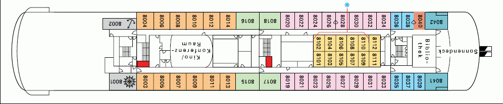 Deckplan Deck 8 Admirals-Deck – Deutschland