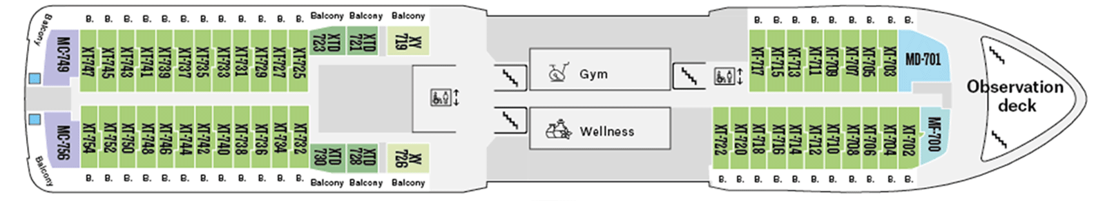 Deckplan Deck 7 – Fridtjof Nansen