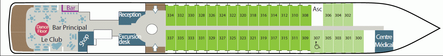 Deckplan Deck 3 Le Champollion – Boréal