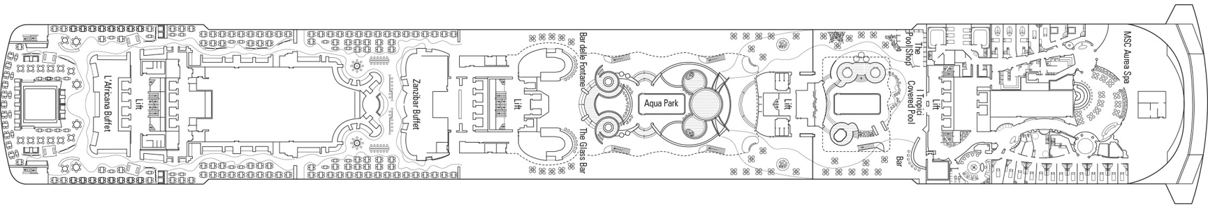Deckplan Deck 14 - Miraggio – MSC Fantasia