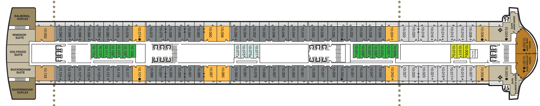 Deckplan Deck 10 – Queen Mary 2