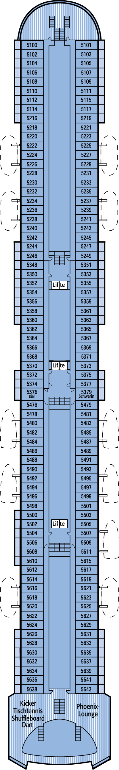 Deckplan Deck 5 Oriondeck – Artania
