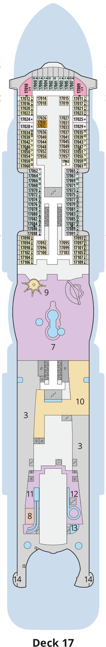 Deckplan Deck 17 – AIDAcosma