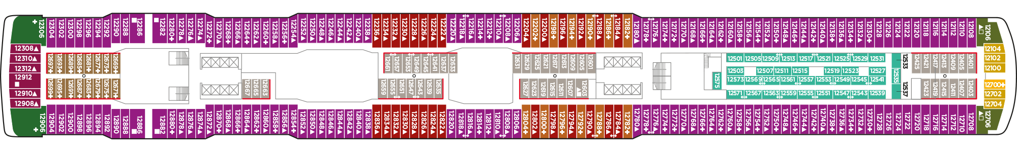 Deckplan Deck 12 – Norwegian Escape
