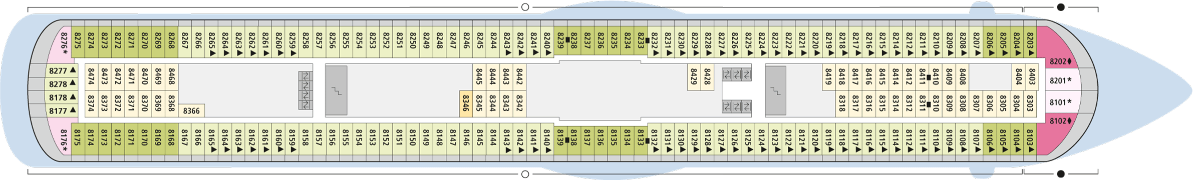 Deckplan Deck 8 – AIDAstella
