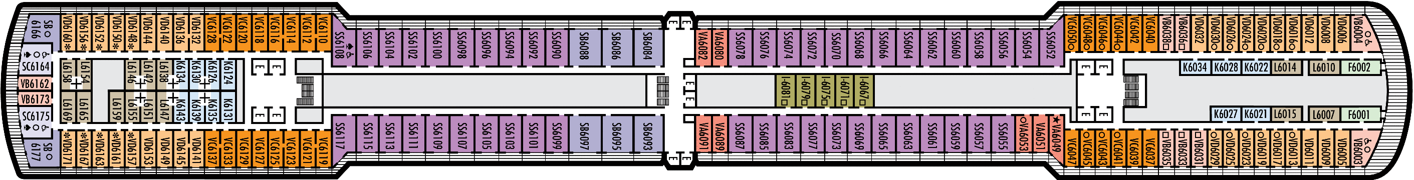 Deckplan Deck 6 - Upper Verandah Deck – Zuiderdam