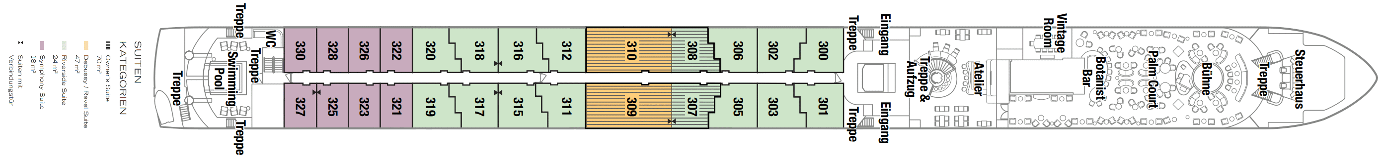 Deckplan Deck 3 - Riverside – Riverside Debussy