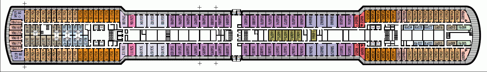 Deckplan Deck 6 - Upper Verandah Deck – Nieuw Amsterdam