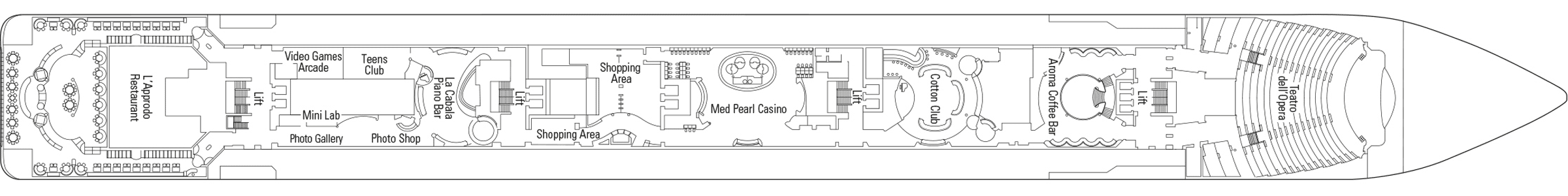 Deckplan Deck 6 - Otello – MSC Opera