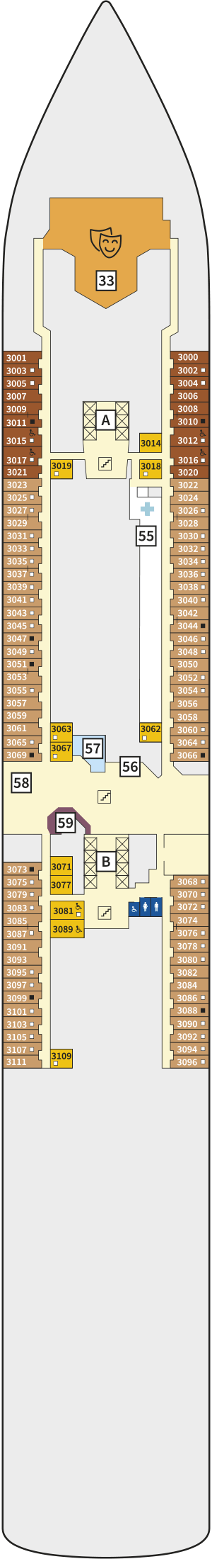 Deckplan Deck 3 – Mein Schiff Flow