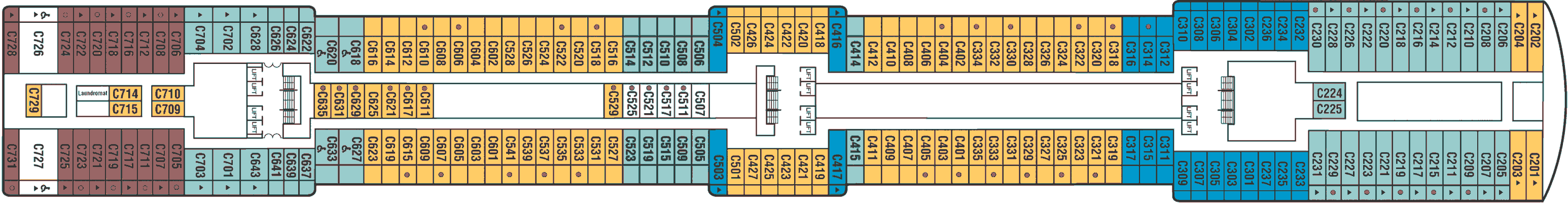 Deckplan Deck 10 Caribe – Island Princess