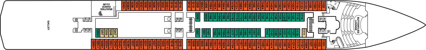 Deckplan Riviera Deck – Carnival Pride
