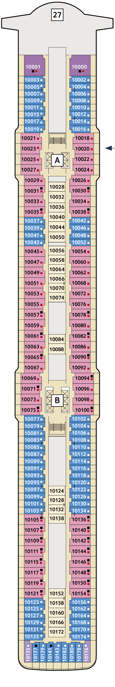 Deckplan Deck 10 Perle – Mein Schiff 5
