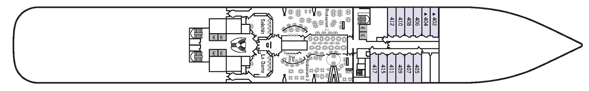 Deckplan Deck 4 – Silver Spirit
