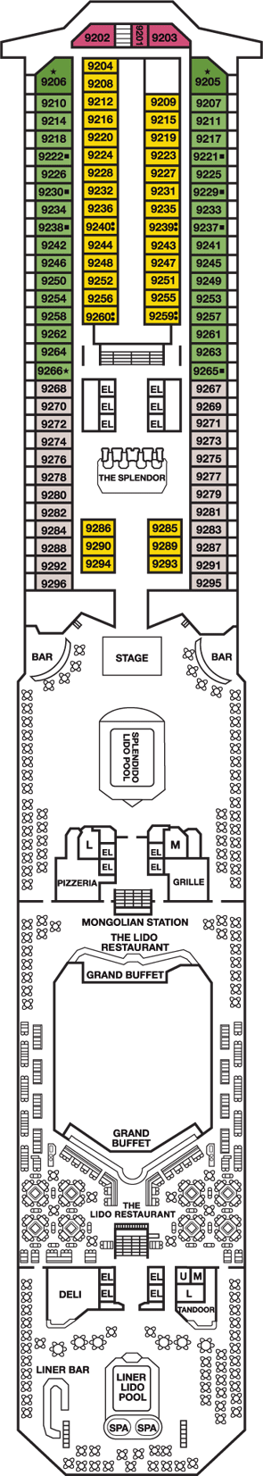 Deckplan Lido Deck – Carnival Splendor