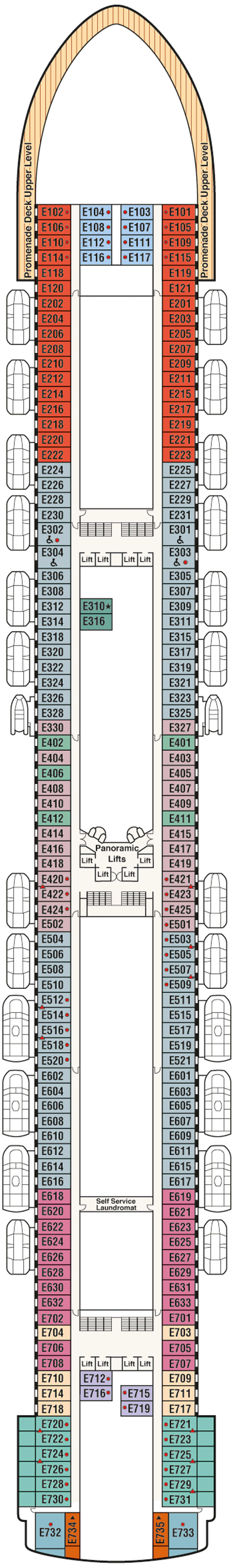 Deckplan Deck 8 Emerald – Ruby Princess