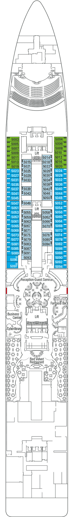 Deckplan Deck 5 - Fantasia – MSC Fantasia