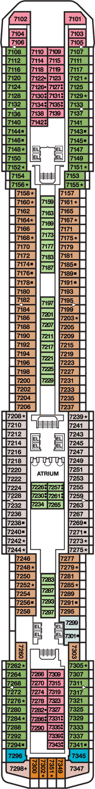 Deckplan Verandah Deck – Carnival Miracle