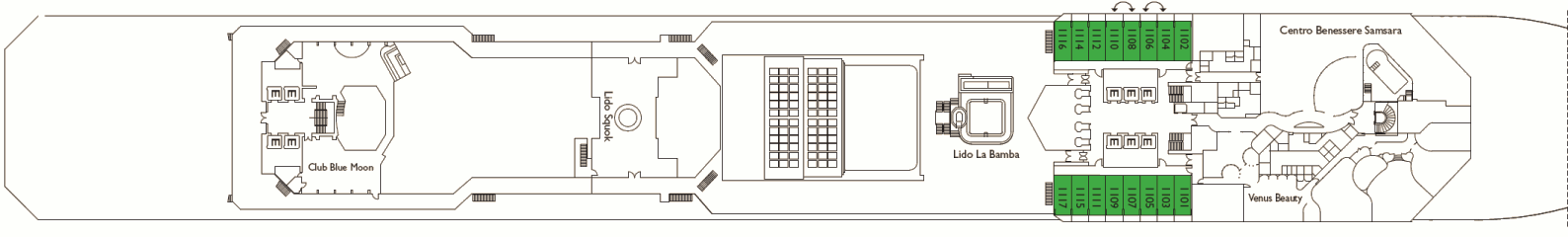 Deckplan Feel Good Deck – Costa Pacifica