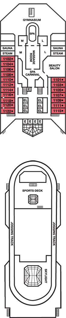 Deckplan Spa Deck – Carnival Freedom