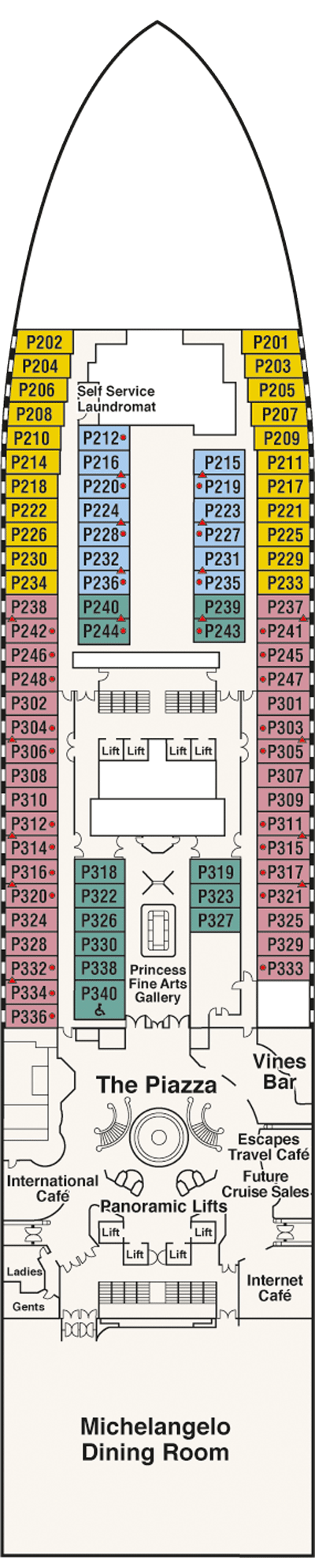 Deckplan Deck 5 Plaza – Ruby Princess