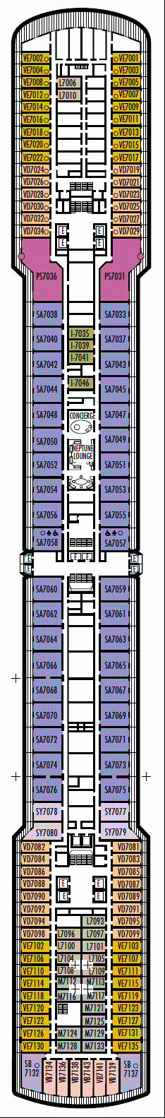Deckplan Deck 7 - Rotterdam Deck – Nieuw Amsterdam