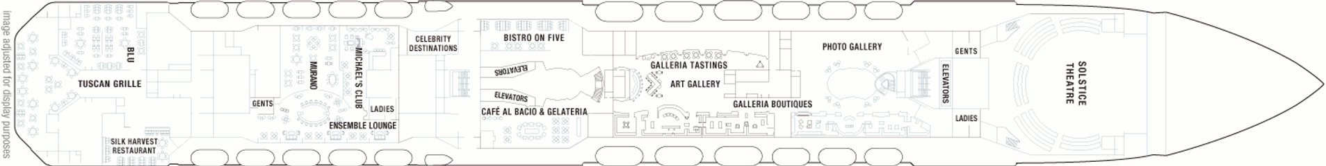 Deckplan Entertainment Deck – Celebrity Solstice  
