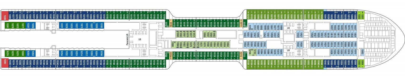 Deckplan Deck 10 - Vienna – MSC World Europa