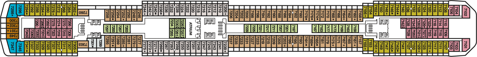 Deckplan Verandah Deck – Carnival Pride