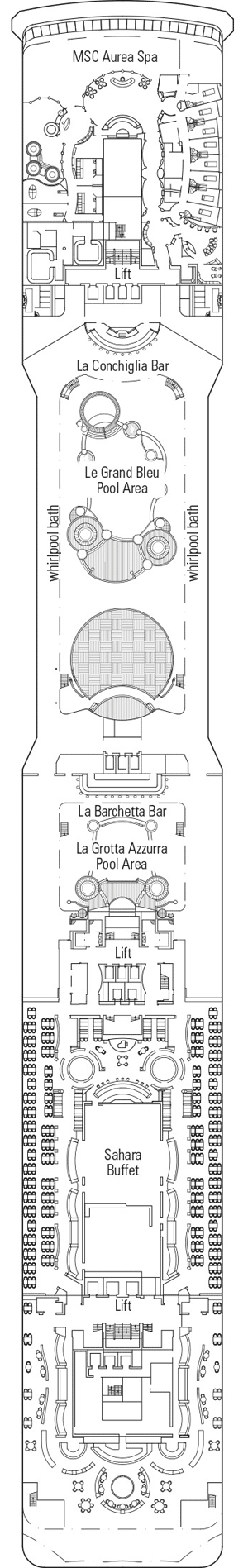 Deckplan Deck 13 - Porto Cervo – MSC Magnifica
