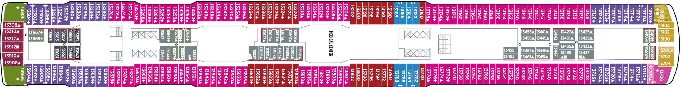 Deckplan Deck 13 – Norwegian Bliss