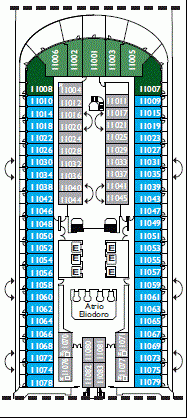 Deckplan Deck 11 Timur – Costa Diadema